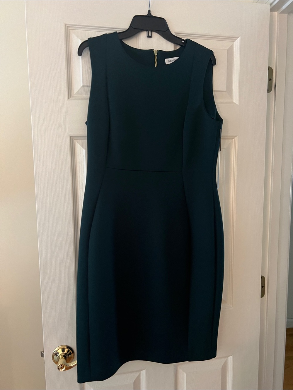 Calvin Klein Sleeveless Teal Midi Sheath Dress